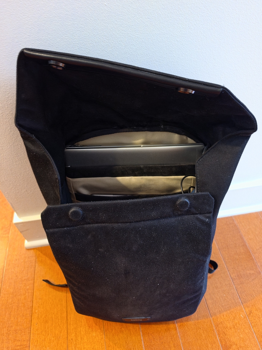 Bellroy Melbourne Black Laptop Backpack with Magnetic Flap